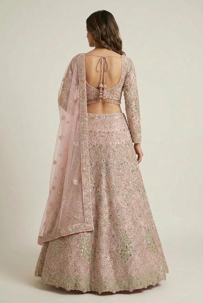 Net Lehenga Set with Gota Patti for Cocktail Evening