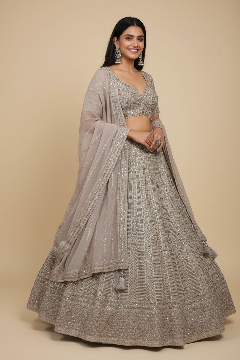 Artisan Georgette Lehenga Choli Set | Rangoli