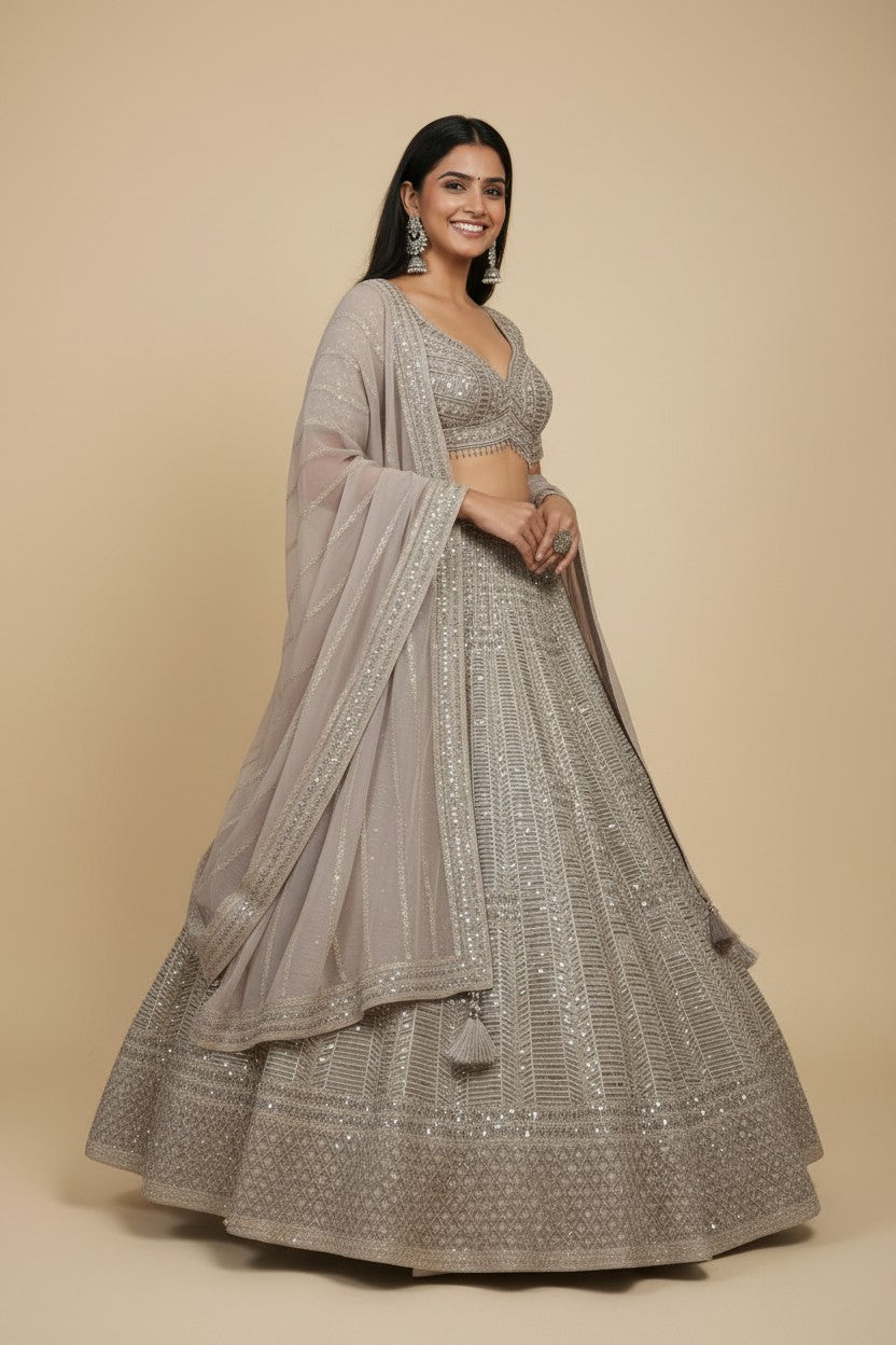 Artisan Georgette Lehenga Choli Set - View 2 | Rangoli