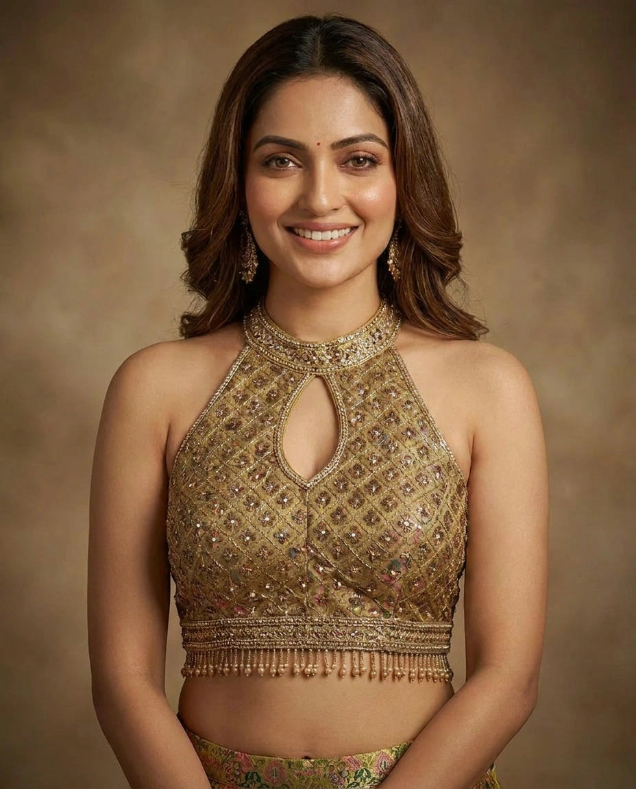 Silk Katan Croptop Lehenga - Rangoli India