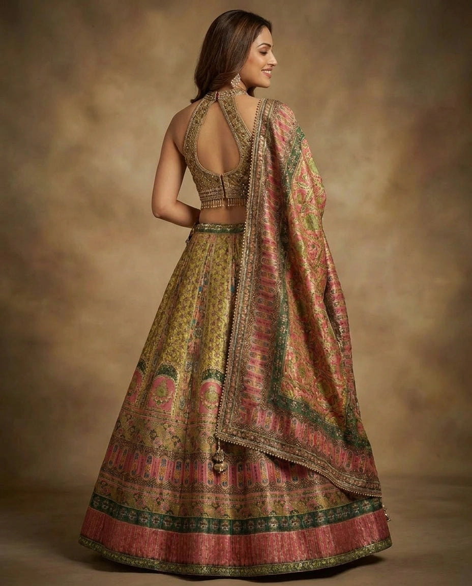 Silk Katan Croptop Lehenga - Rangoli India