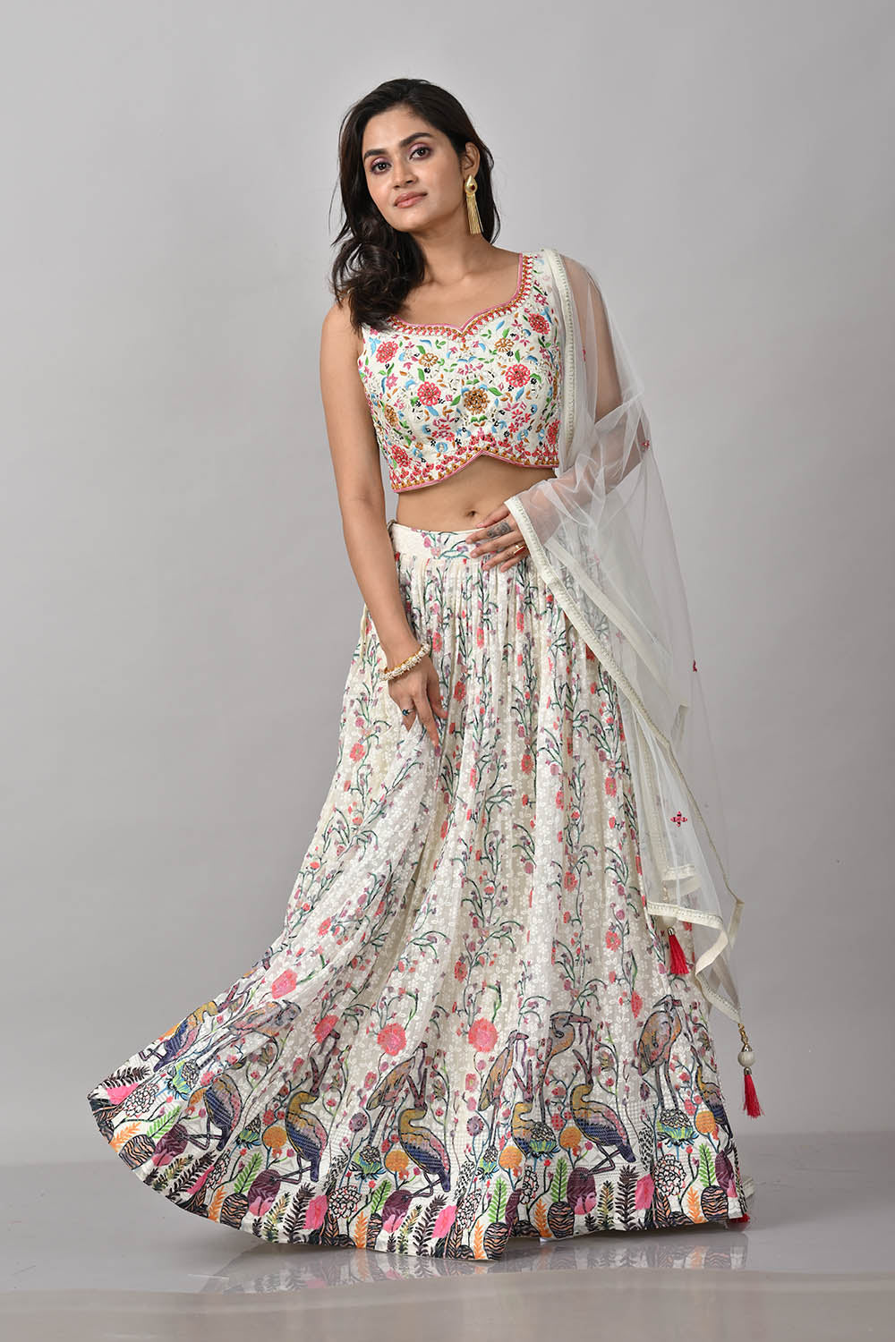White Designer Lehenga