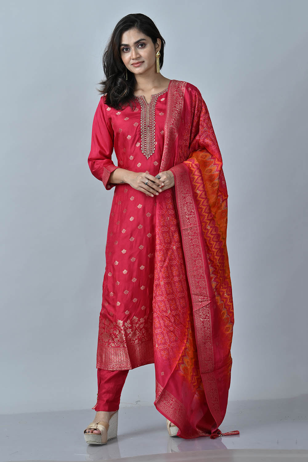 Fushcia Pink Straight Suit Set