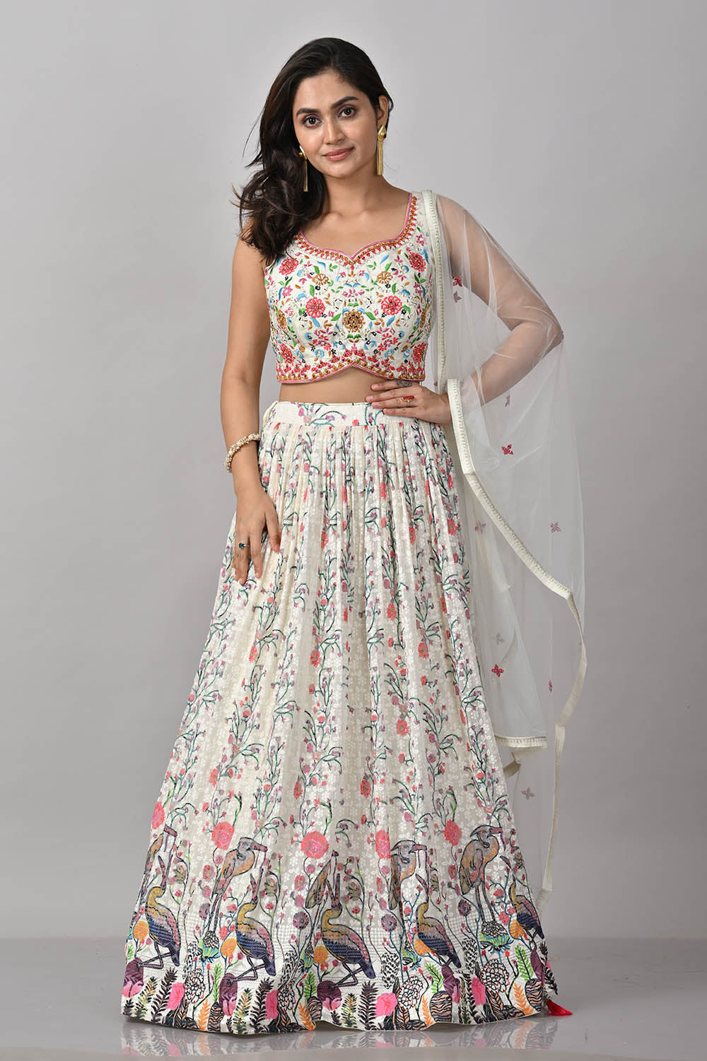 White Designer Lehenga