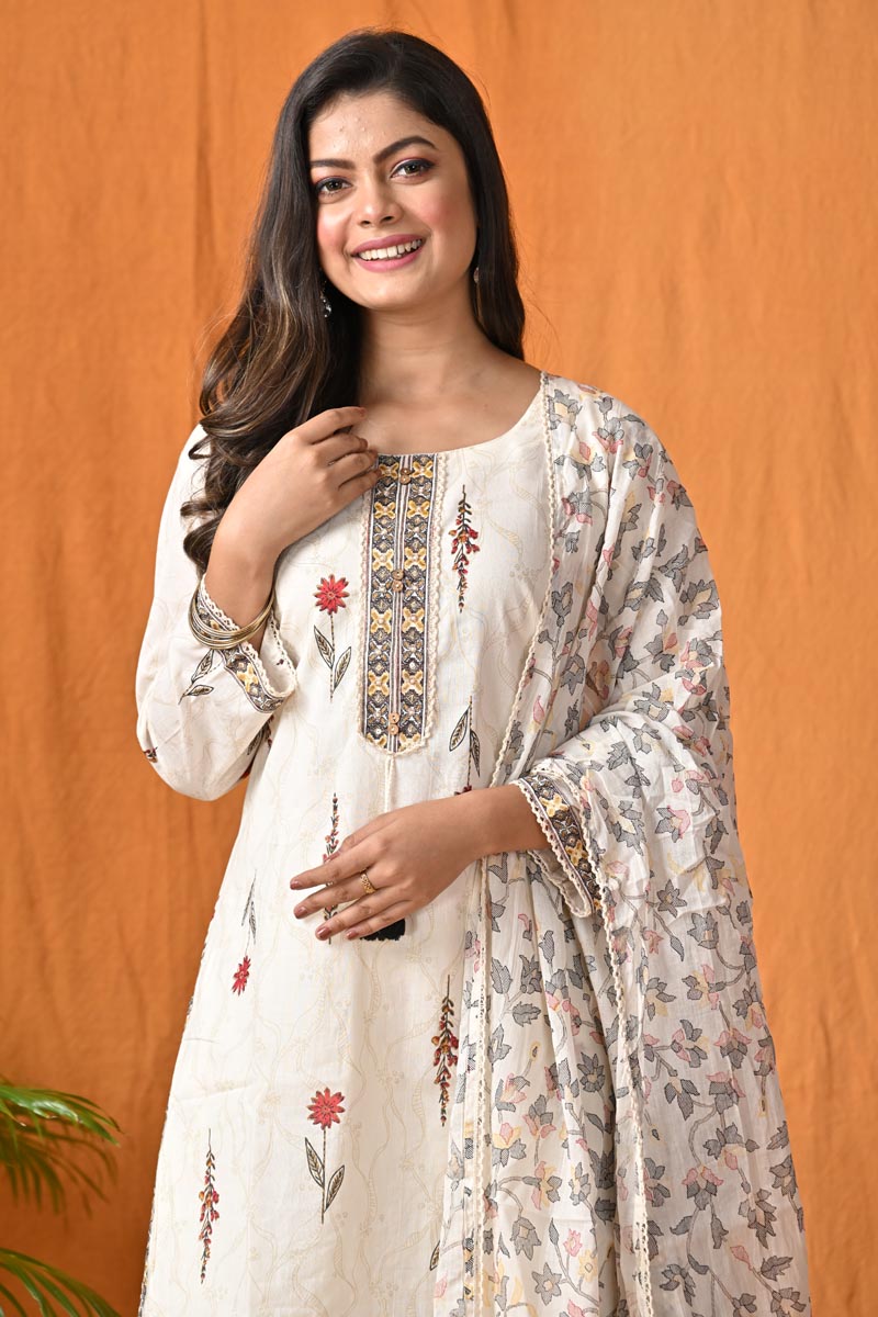 Off-white Sharara Suit Set