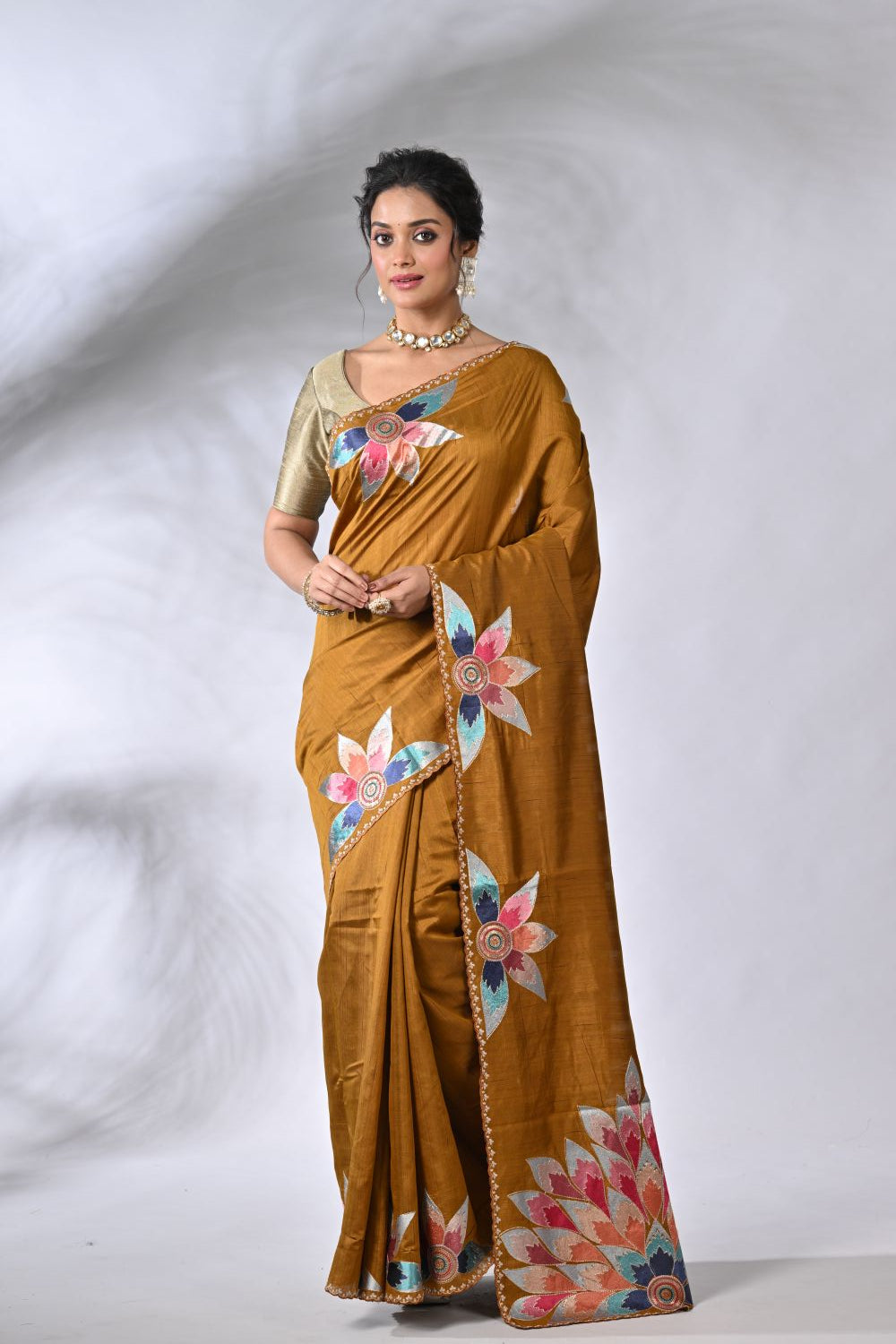 Opulent Mustard Tussar Handloom Silk Saree