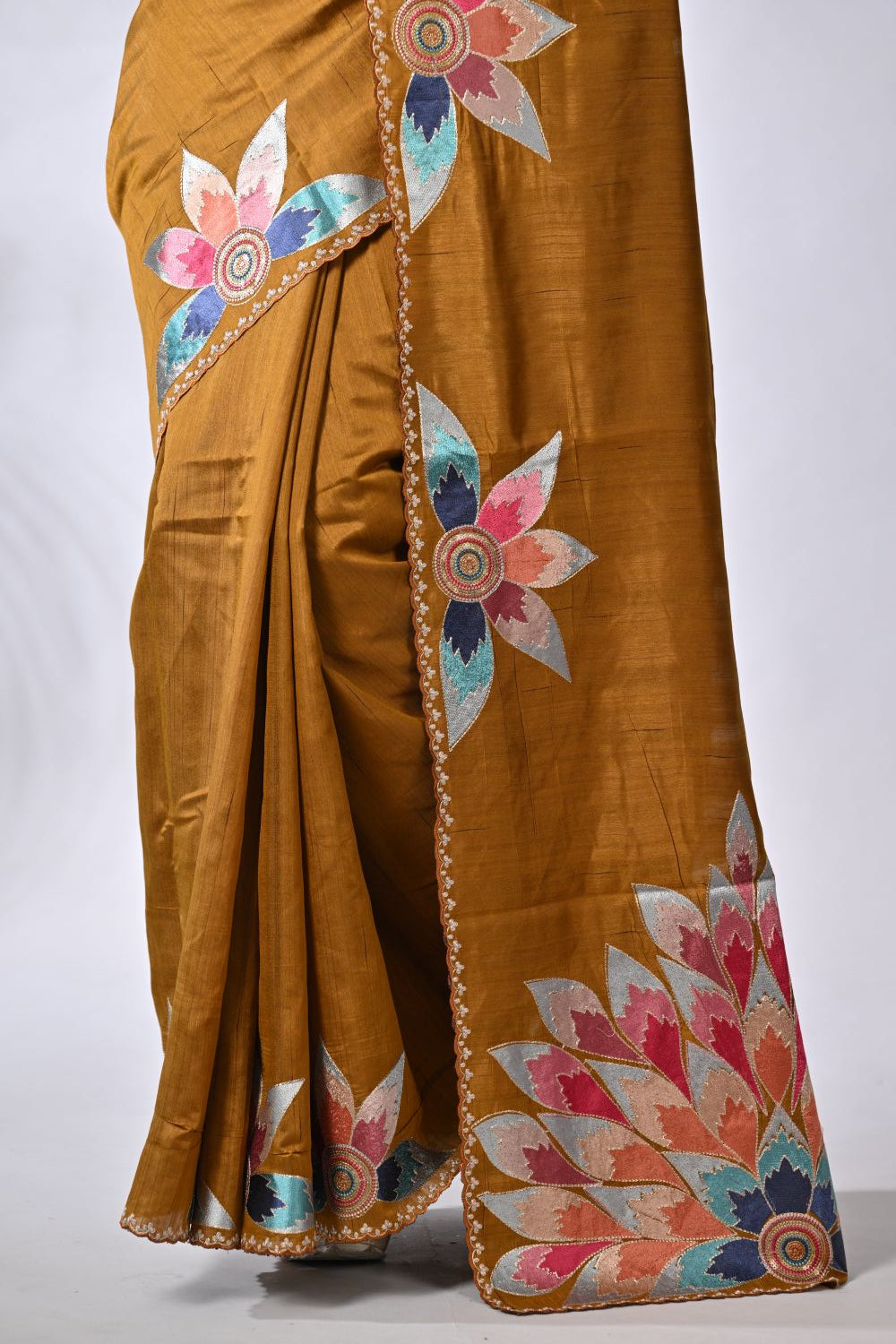 Opulent Mustard Tussar Handloom Silk Saree