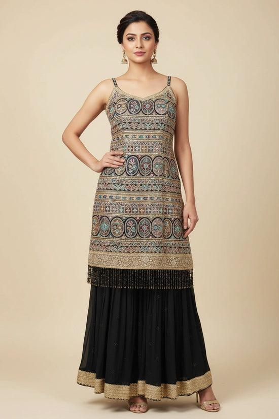 Festive Georgette Sharara Suit - Rangoli Sarees
