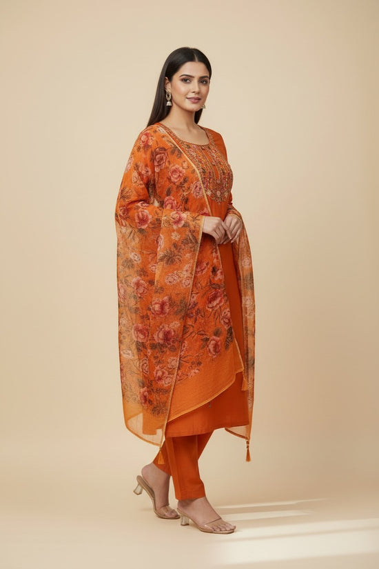 Contemporary Pure Cotton Straight Cut Salwar Suit - View 2 | Rangoli
