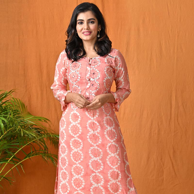 Hot Pink And Beige Color Satin Silk Kids Lehenga (031871481)