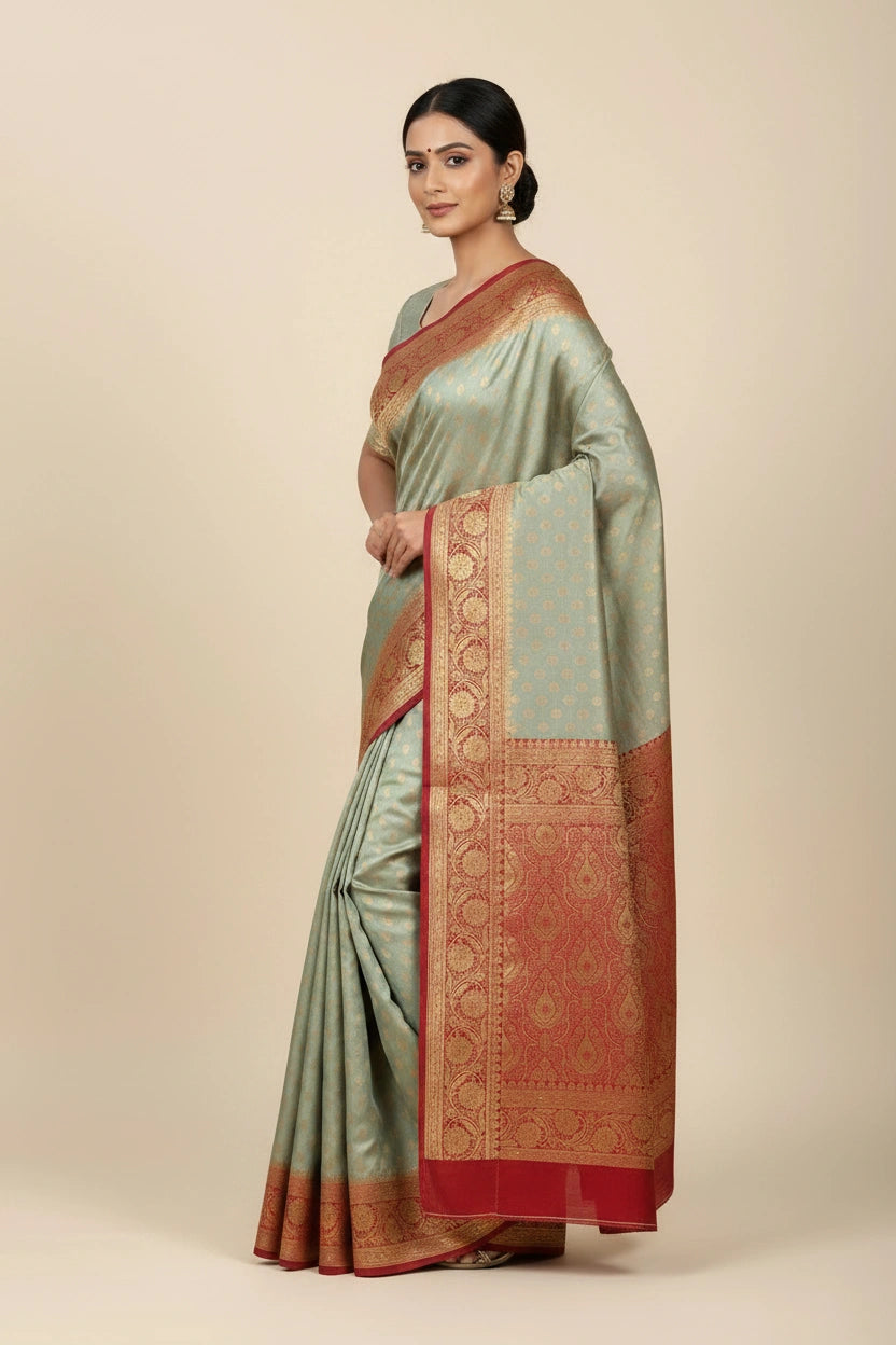 Satin Silk Bridal Banarasi Saree for Family Wedding
