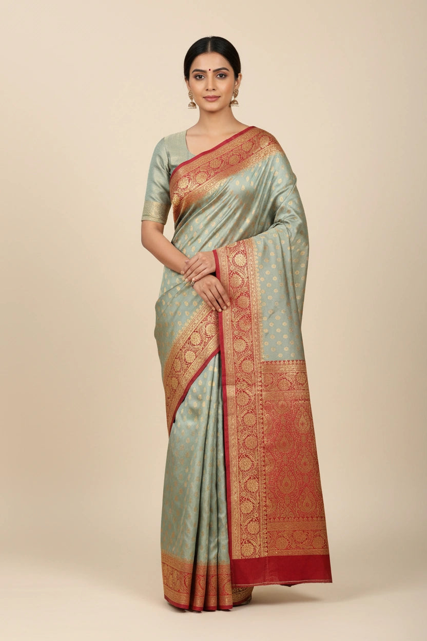 Satin Silk Bridal Banarasi Saree for Family Wedding