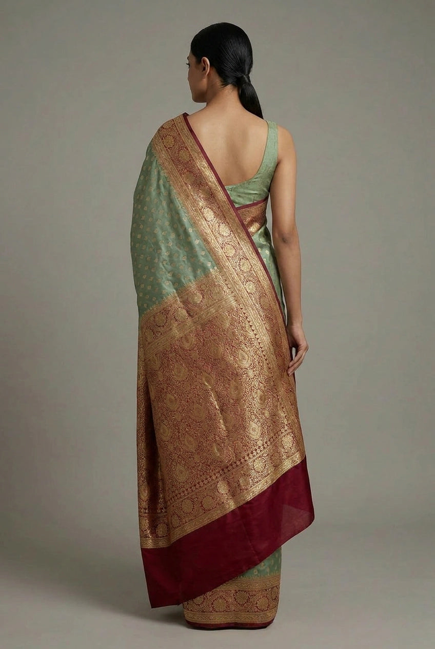 Satin Silk Bridal Banarasi Saree for Family Wedding