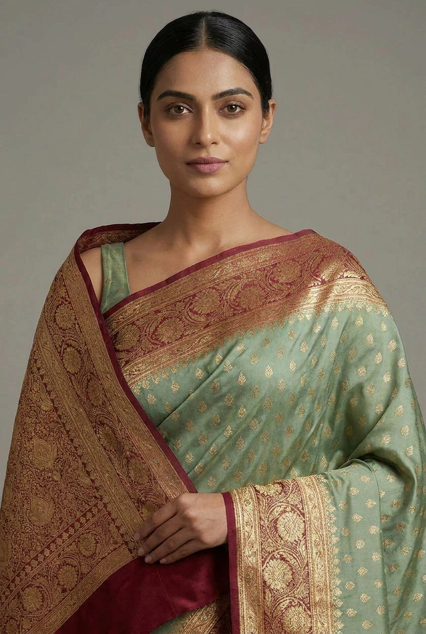 Satin Silk Bridal Banarasi Saree for Family Wedding