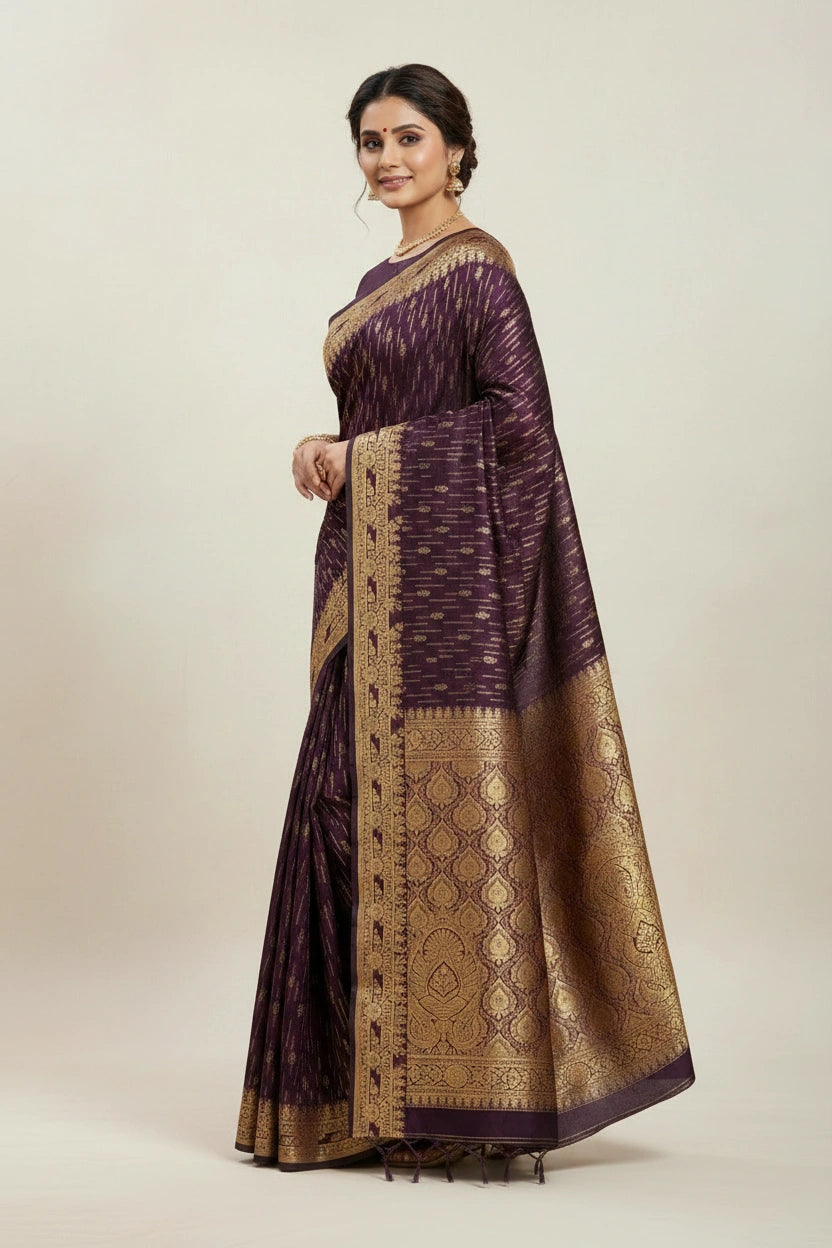 Satin Silk Bridal Banarasi Saree for Walima Reception