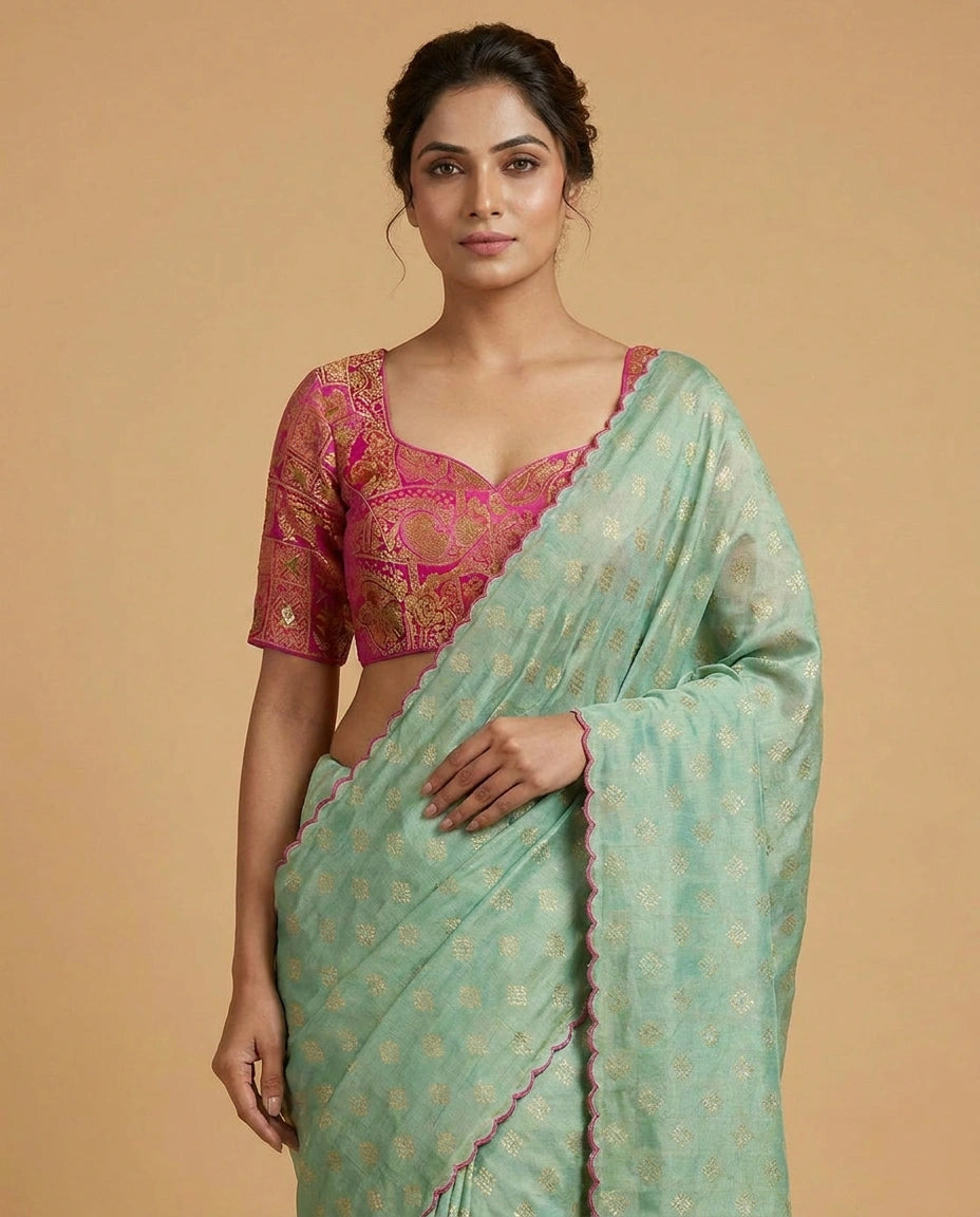 Art Silk Designer Saree with Digital Floral Print Online India - Rangoli India
