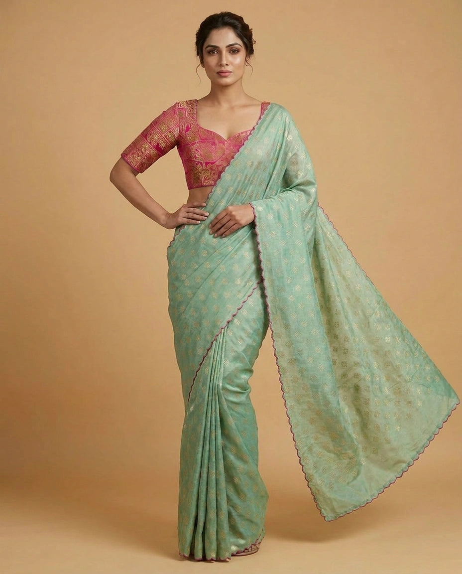 Art Silk Designer Saree with Digital Floral Print Online India - Rangoli India
