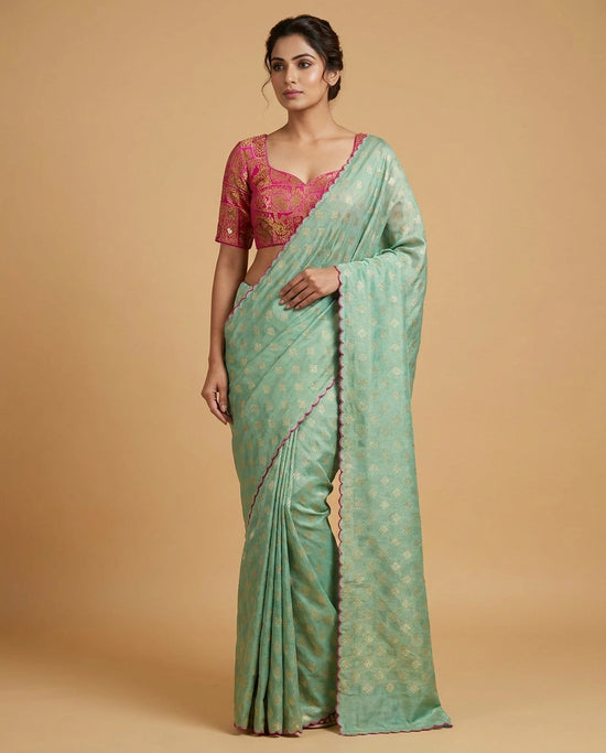 Art Silk Designer Saree with Digital Floral Print Online India - Rangoli India