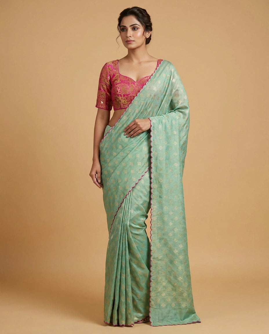 Art Silk Designer Saree with Digital Floral Print Online India - Rangoli India
