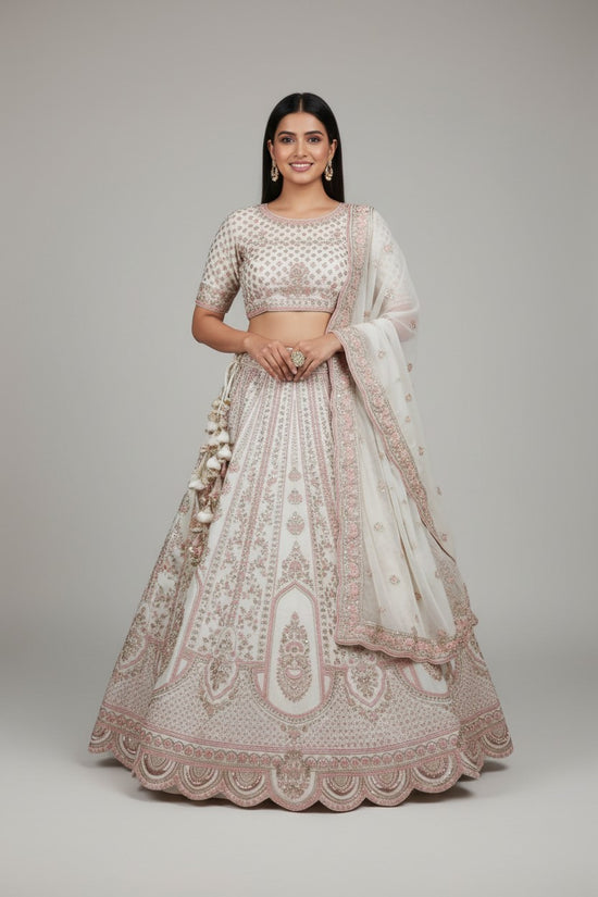 Couture Bridal Raw Silk Lehenga Choli Set | Rangoli