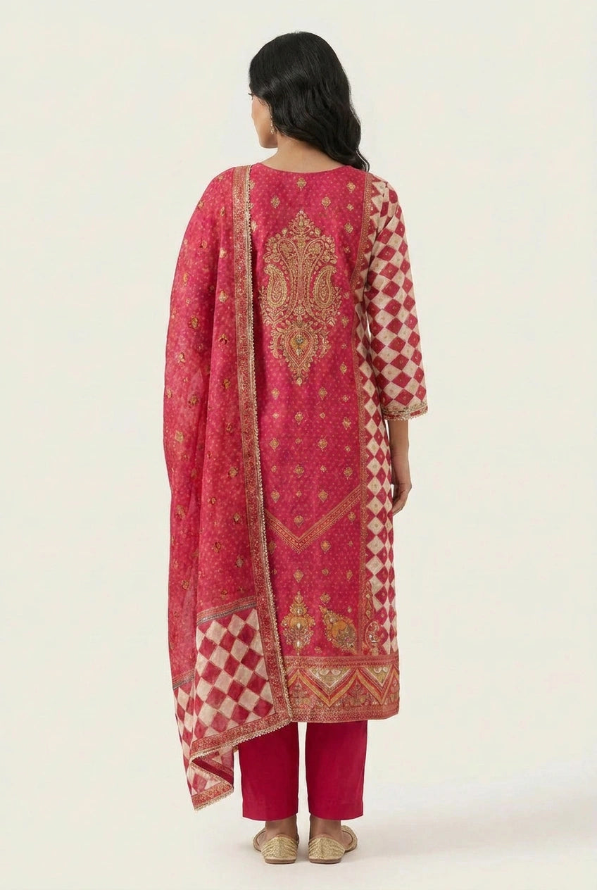 Cotton Straight Suit with Floral Print for Summer Wear