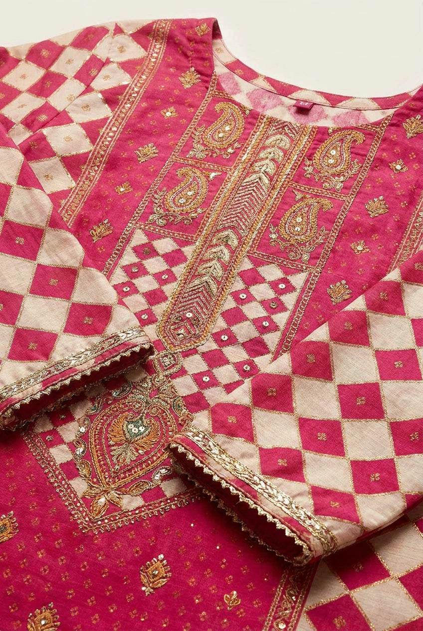 Cotton Straight Suit with Floral Print for Summer Wear