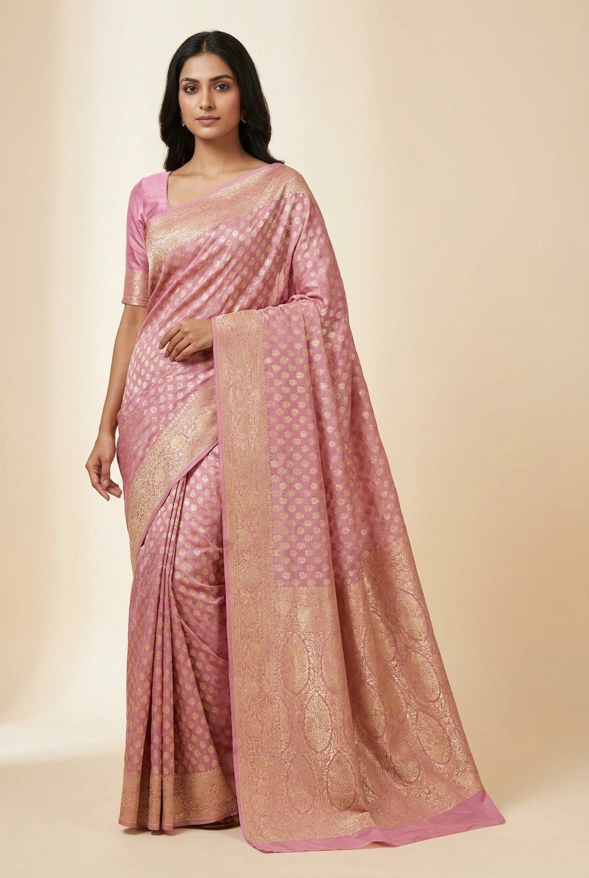 Khaddi Georgette Banarasi Saree with Khaddi Buti for Family Function