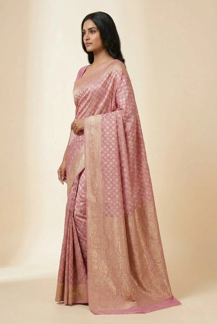 Khaddi Georgette Banarasi Saree with Khaddi Buti