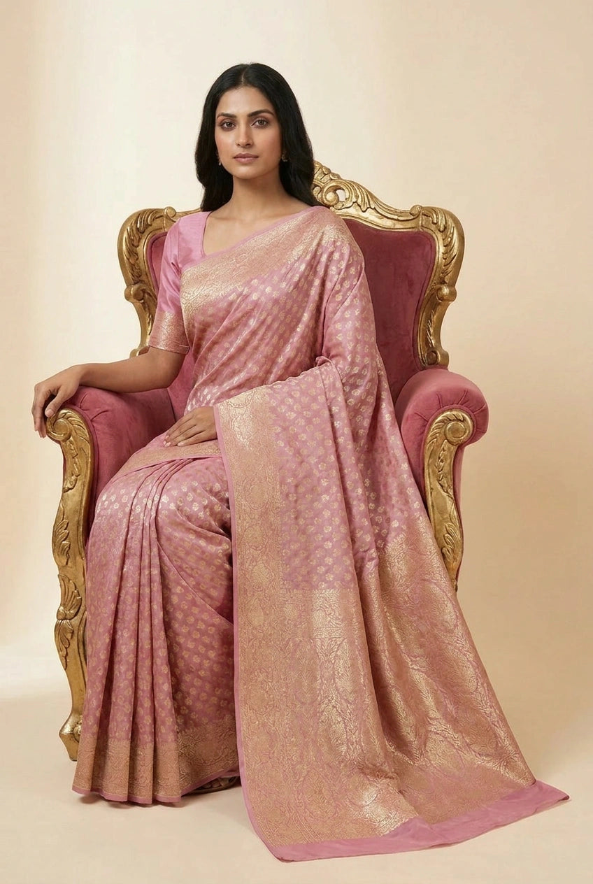 Khaddi Georgette Banarasi Saree with Khaddi Buti for Family Function