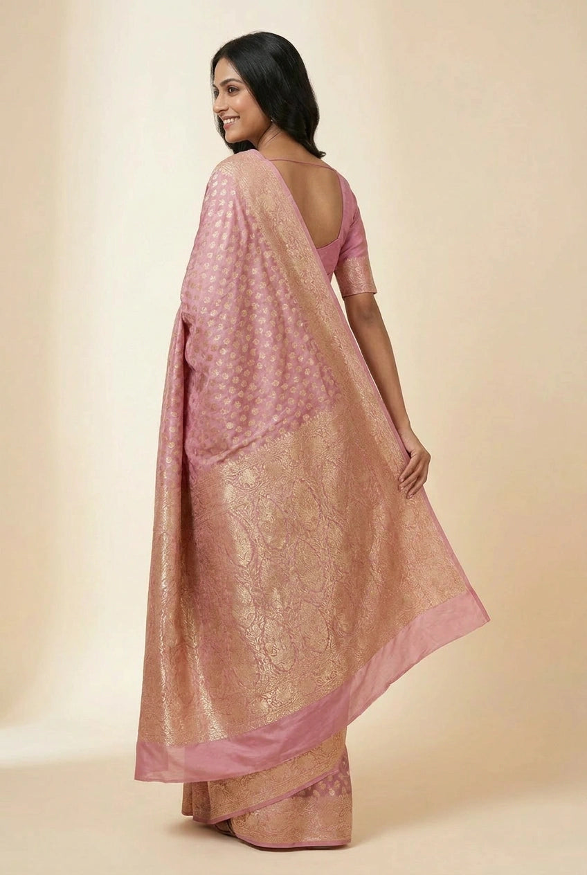 Khaddi Georgette Banarasi Saree with Khaddi Buti for Family Function