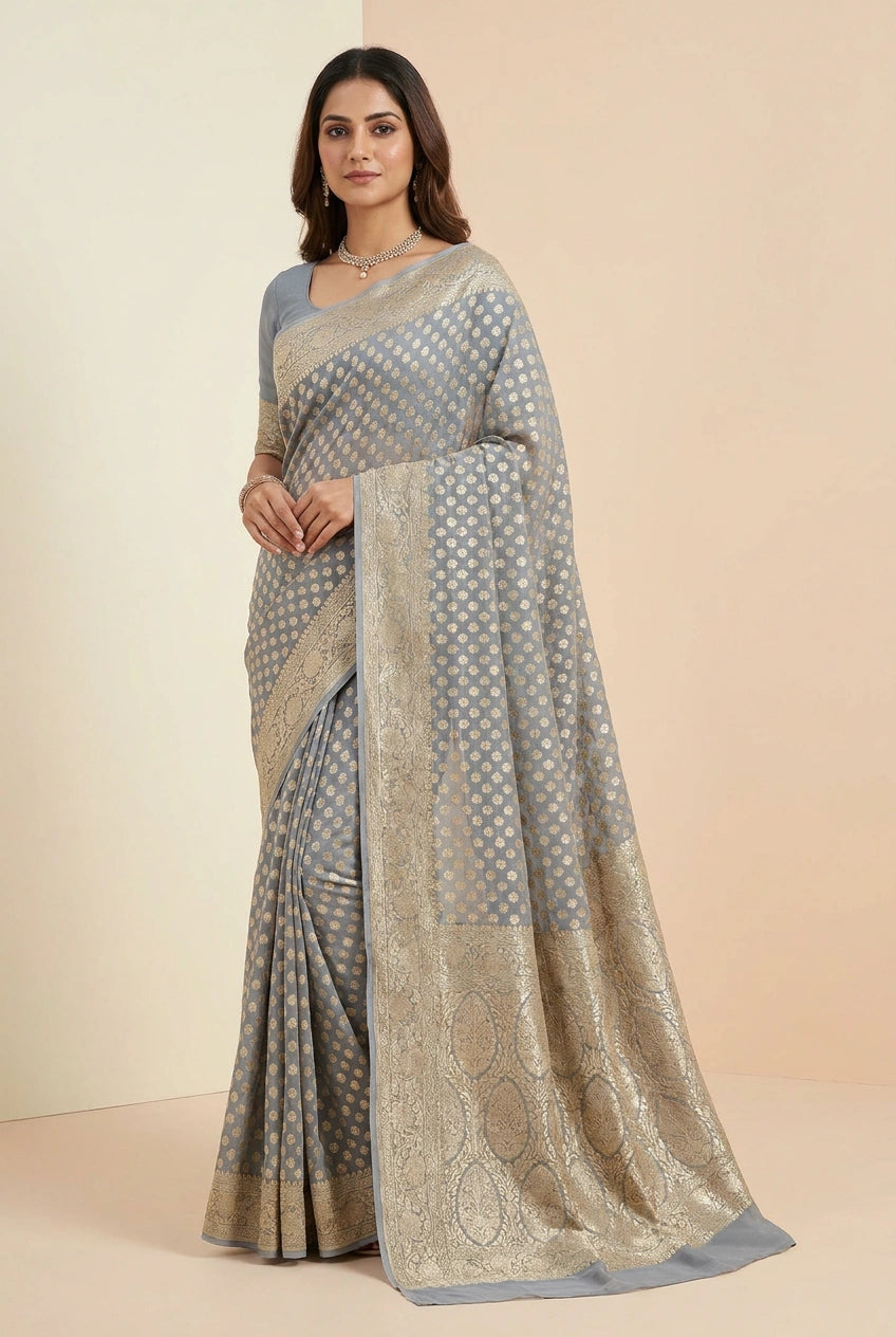 Khaddi Georgette Banarasi Saree with Khaddi Buti for Family Function