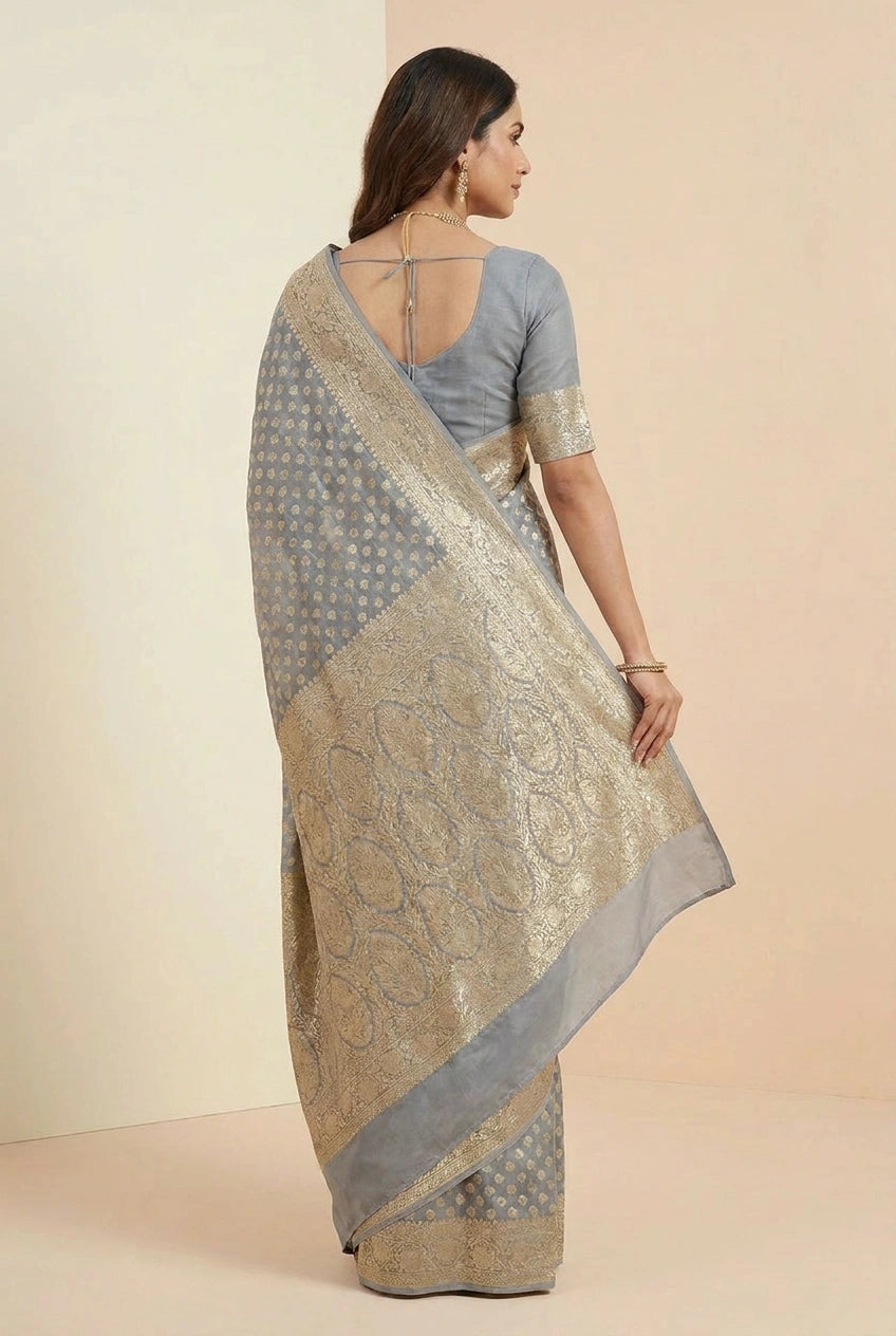 Khaddi Georgette Banarasi Saree with Khaddi Buti for Family Function