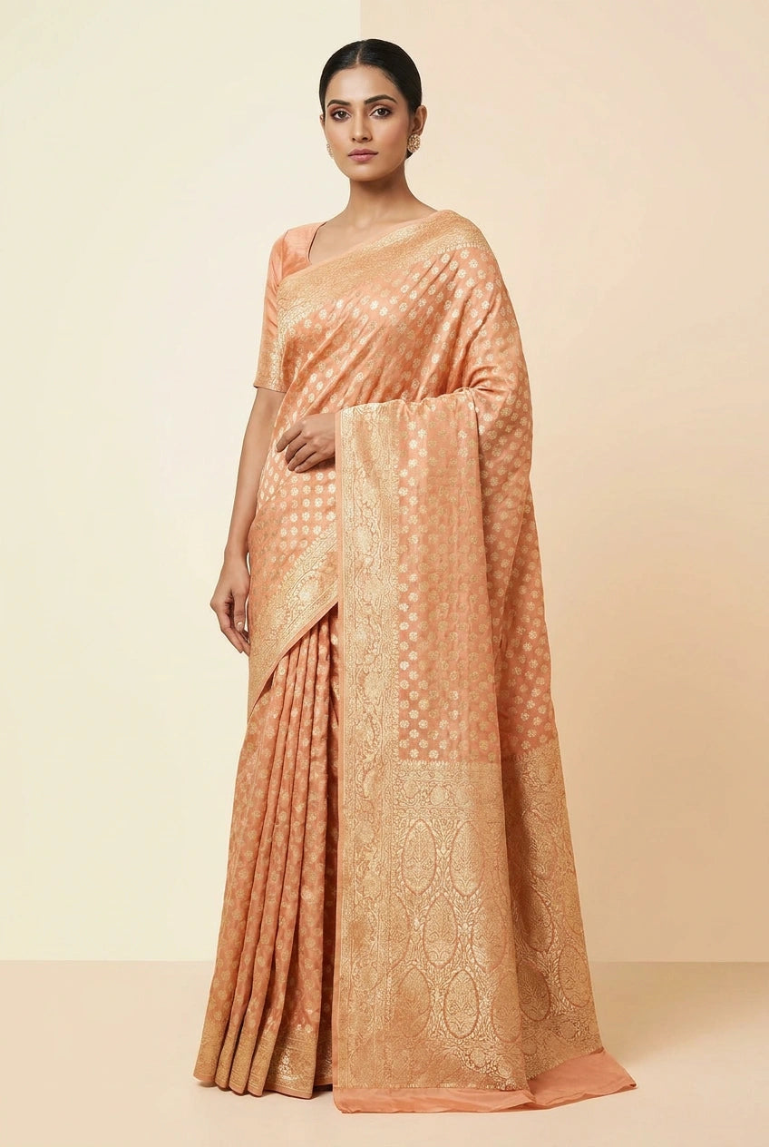 Khaddi Georgette Banarasi Saree with Khaddi Buti for Family Function