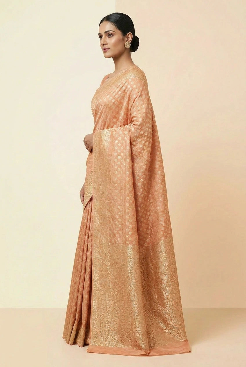 Khaddi Georgette Banarasi Saree with Khaddi Buti for Family Function
