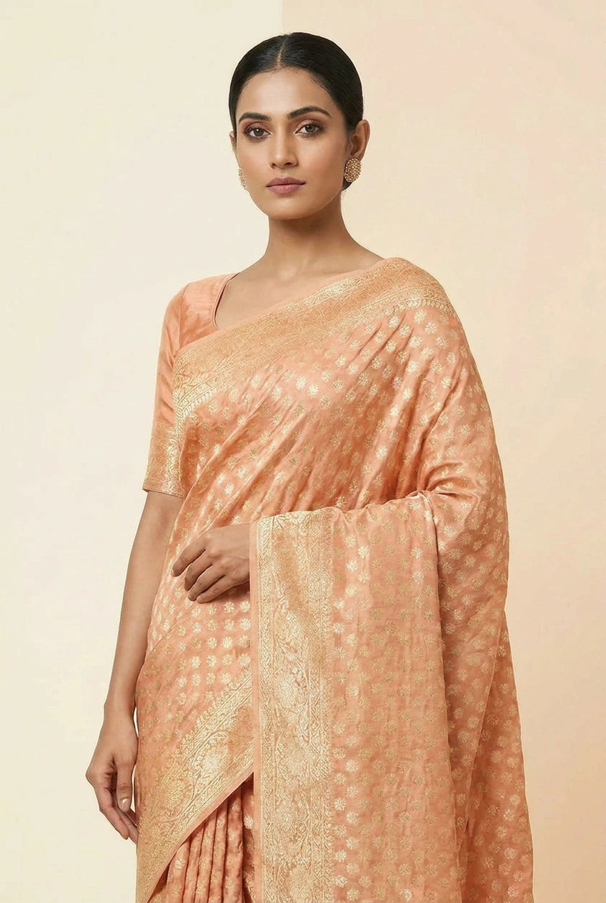 Khaddi Georgette Banarasi Saree with Khaddi Buti for Family Function
