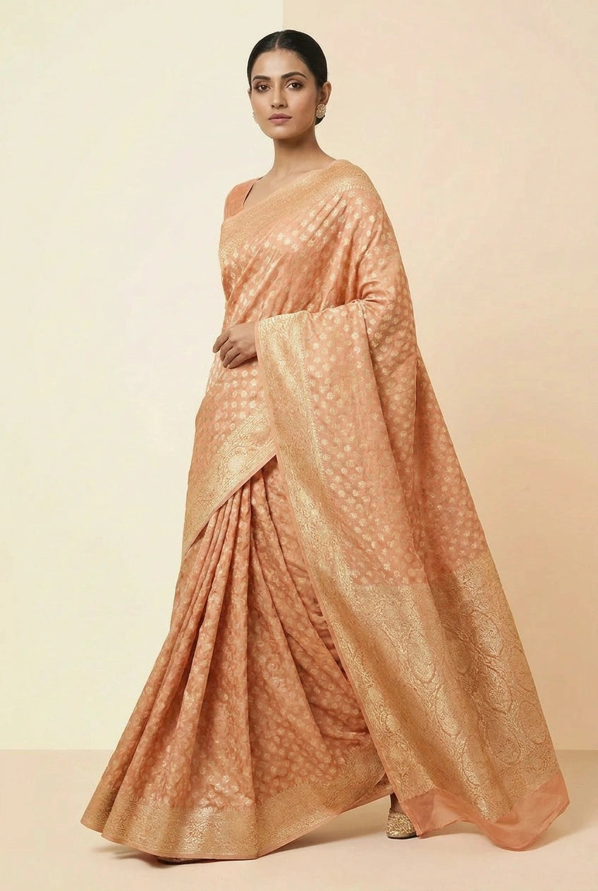 Khaddi Georgette Banarasi Saree with Khaddi Buti for Family Function
