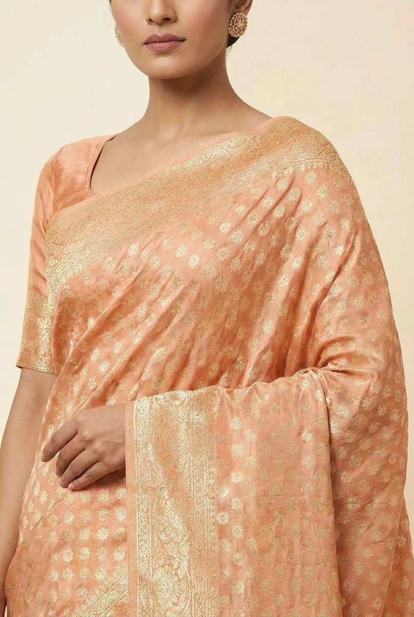 Khaddi Georgette Banarasi Saree with Khaddi Buti for Family Function