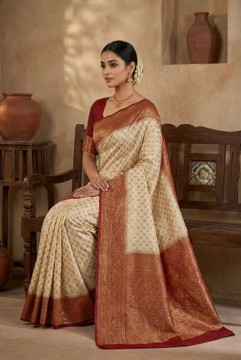 Khaddi Georgette Banarasi Saree for Festive Evening