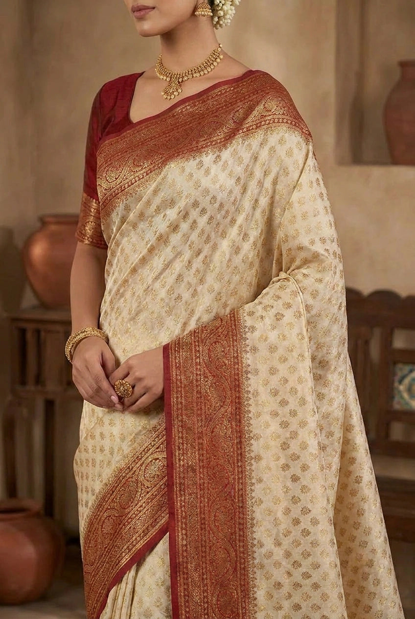Khaddi Georgette Banarasi Saree for Festive Evening