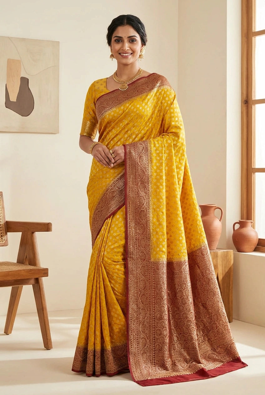 Khaddi Georgette Banarasi Saree for Festive Evening