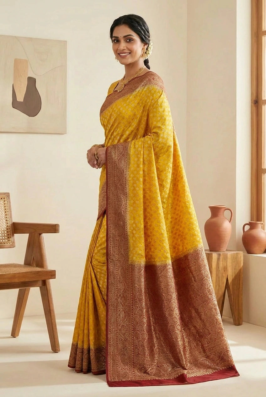 Khaddi Georgette Banarasi Saree for Festive Evening