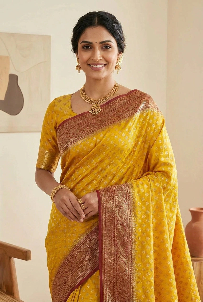 Khaddi Georgette Banarasi Saree for Festive Evening