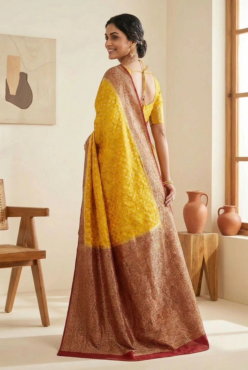 Khaddi Georgette Banarasi Saree for Festive Evening