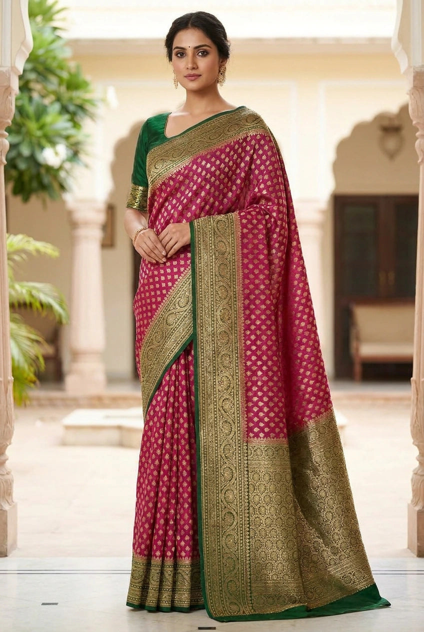 Khaddi Georgette Banarasi Saree for Festive Evening