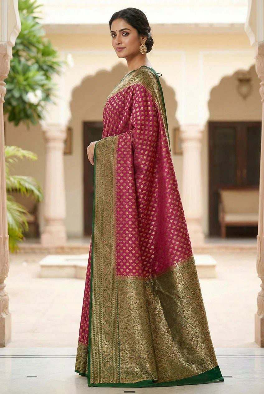 Khaddi Georgette Banarasi Saree for Festive Evening