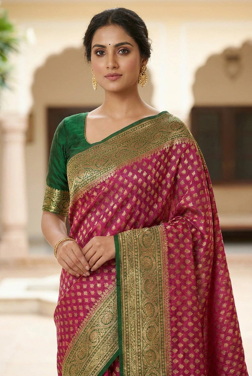 Khaddi Georgette Banarasi Saree for Festive Evening