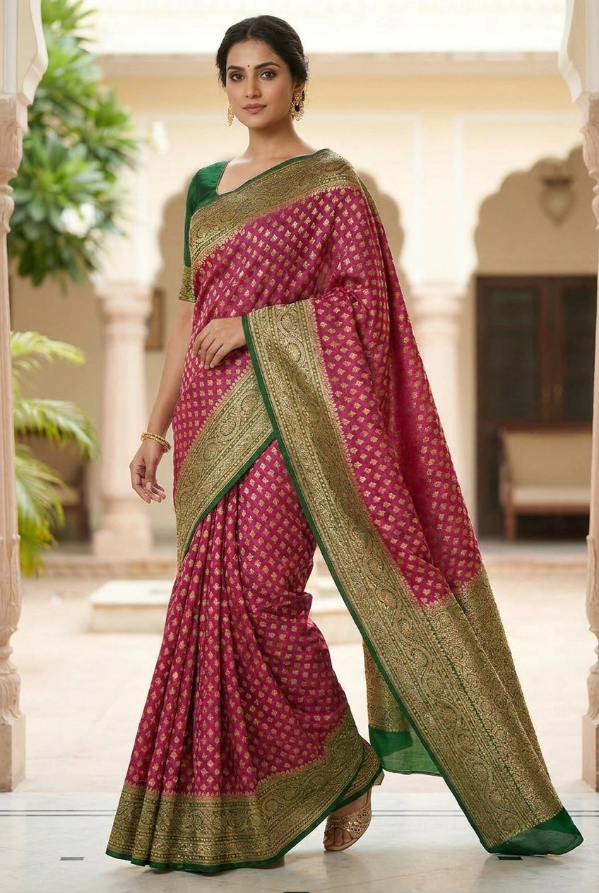Khaddi Georgette Banarasi Saree for Festive Evening