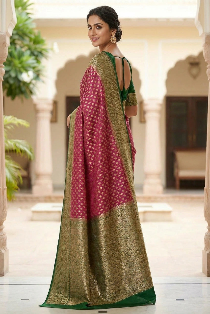 Khaddi Georgette Banarasi Saree for Festive Evening