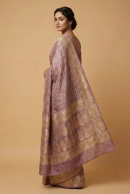 Khaddi Georgette Banarasi Saree with Soft Khaddi for Sangeet Night