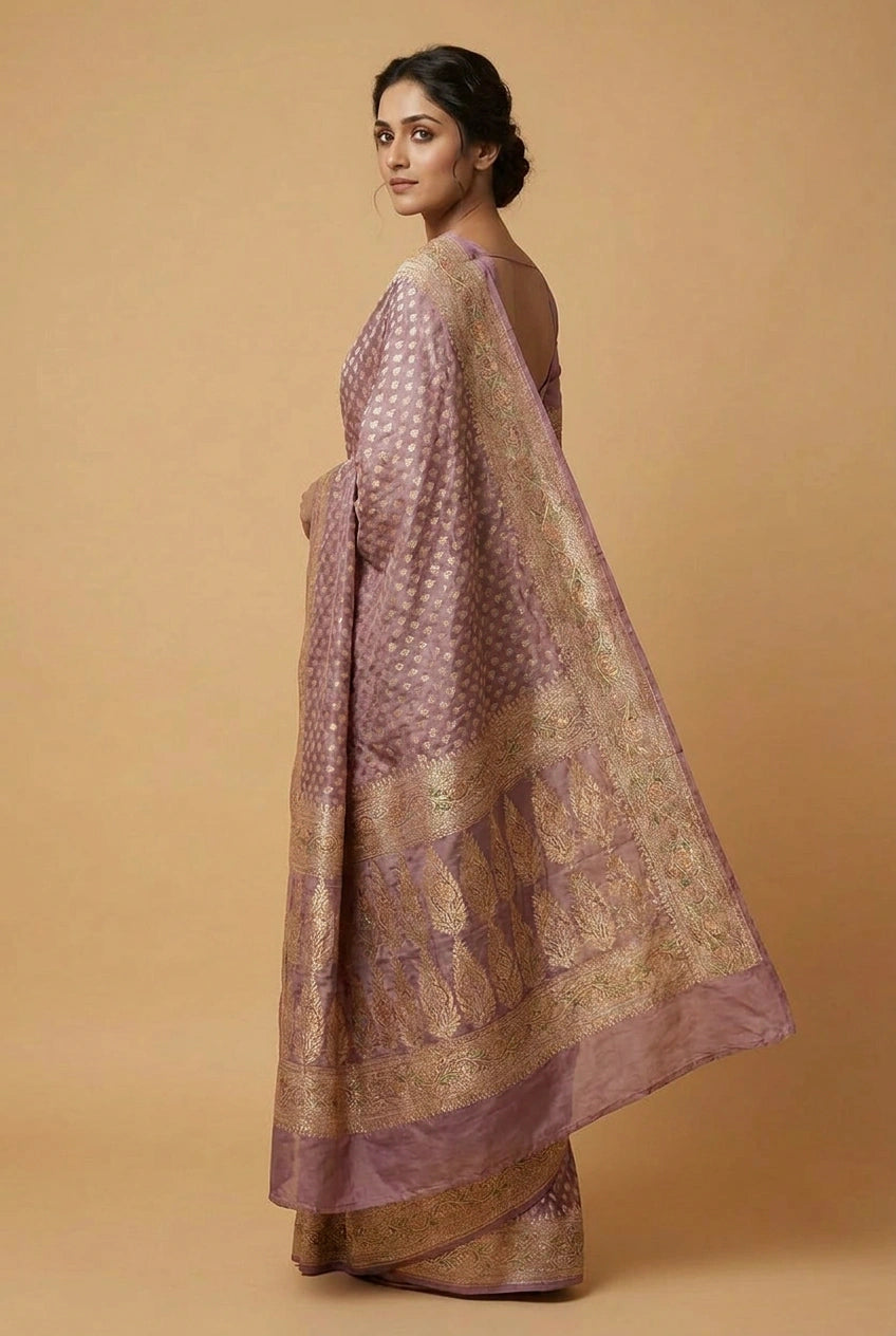 Khaddi Georgette Banarasi Saree with Soft Khaddi for Sangeet Night